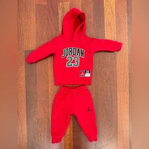 Jordan jersey, graphic hoodie, and jogger set, 12 Months